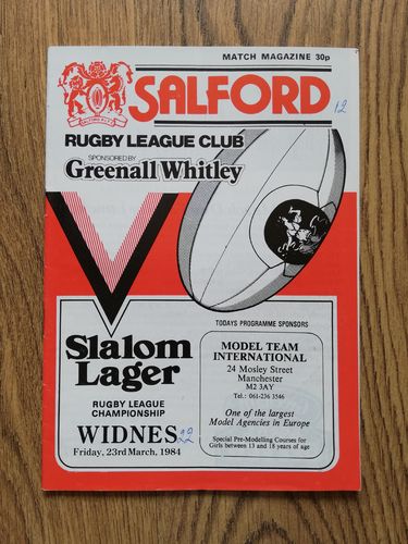 Salford v Widnes March 1984