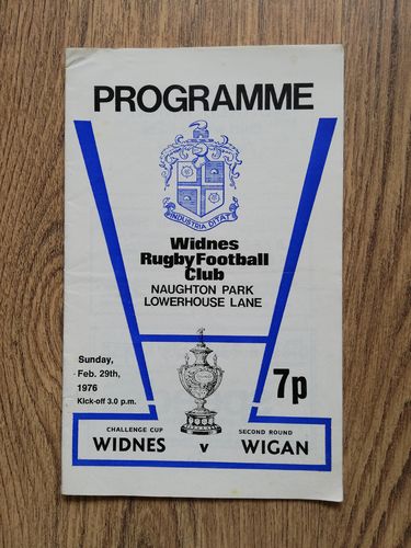 Widnes v Wigan Feb 1976 Challenge Cup