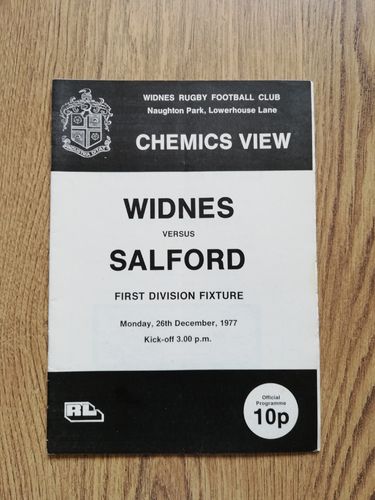 Widnes v Salford Dec 1977