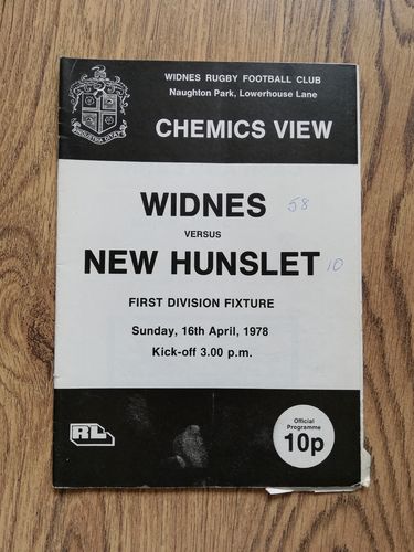 Widnes v New Hunslet Apr 1978