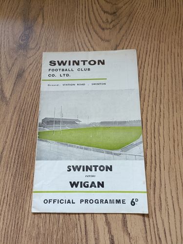 Swinton v Wigan Oct 1967 Rugby League Programme