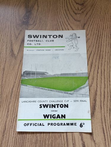 Swinton v Wigan Oct 1969 Lancashire Cup Semi-Final Rugby League Programme