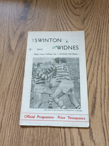 Swinton v Widnes March 1964 Challenge Cup Rugby League Programme