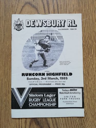 Dewsbury v Runcorn Highfield March 1985