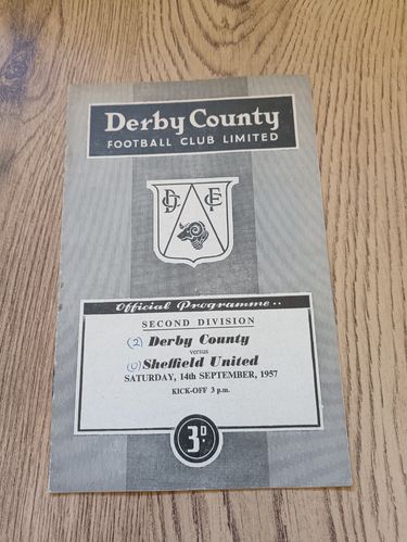 Derby County v Sheffield United Sept 1957 Football Programme