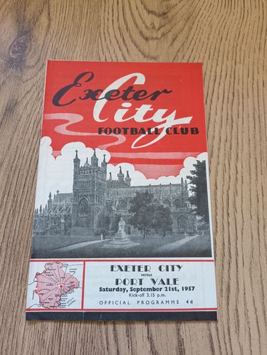 Exeter City v Port Vale Sept 1957 Football Programme