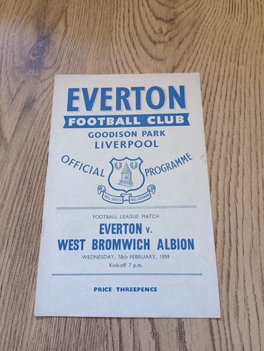 Everton v West Bromwich Albion Feb 1959 Football Programme