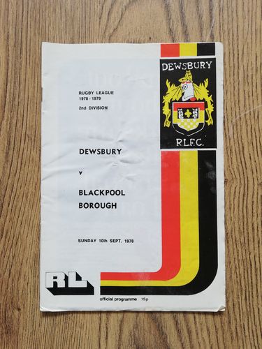 Dewsbury v Blackpool Borough Sept 1978
