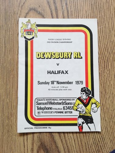 Dewsbury v Halifax Nov 1979 Rugby League Programme