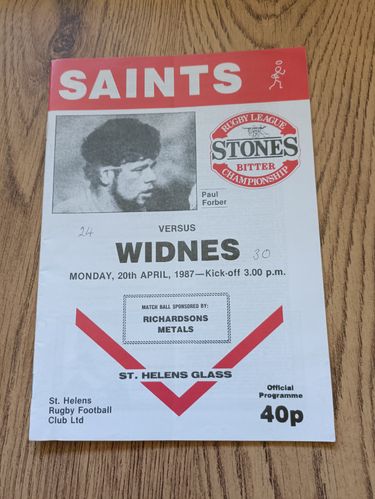 St Helens v Widnes Apr 1987
