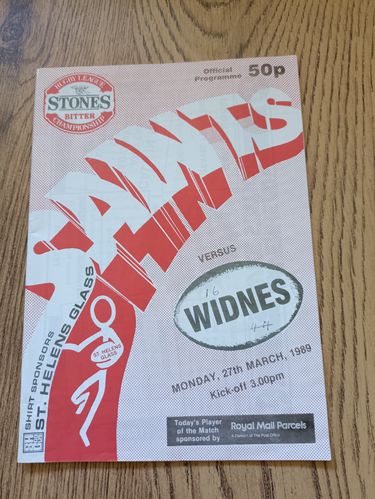 St Helens v Widnes March 1989