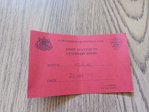 Gloucester v Sale March 1995 Rugby Hospitality Pass