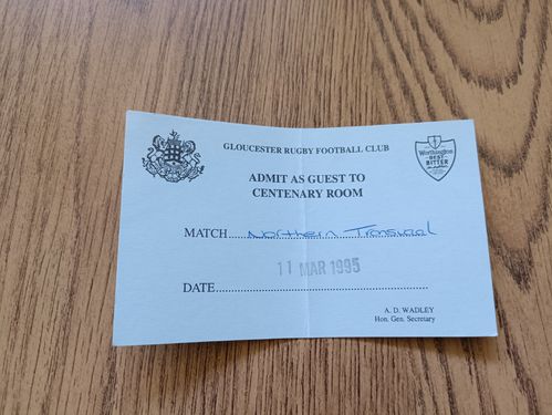 Gloucester v Northern Transvaal March 1995 Rugby Hospitality Pass