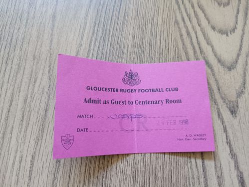 Gloucester v Wasps Feb 1996 Rugby Hospitality Pass