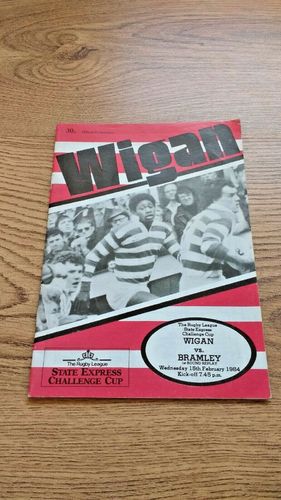 Wigan v Bramley Feb 1984 Challenge Cup Rugby League Programme