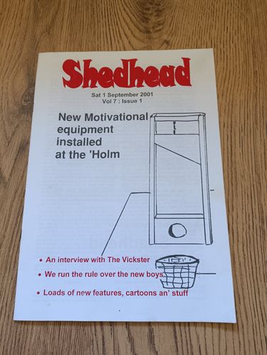 'Shedhead' Vol 7 Issue 1 Sept 2001 Gloucester Rugby Magazine
