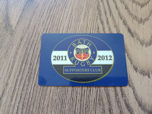 Bath Rugby Club 2011-12 Supporters Club Membership Card