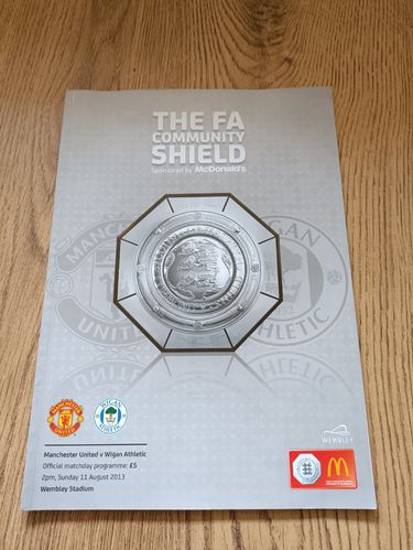 Manchester United v Wigan Athletic Aug 2013 Community Shield Football Programme