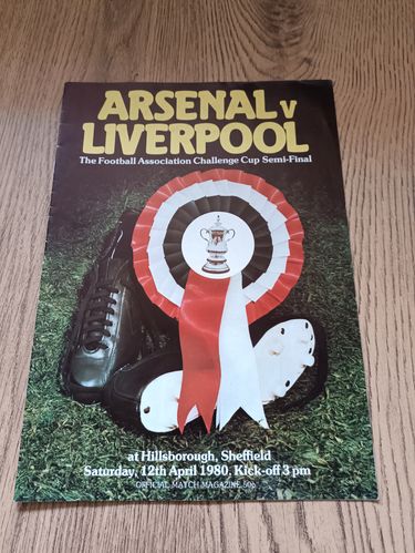 Arsenal v Liverpool April 1980 FA Cup Semi-Final Football Programme