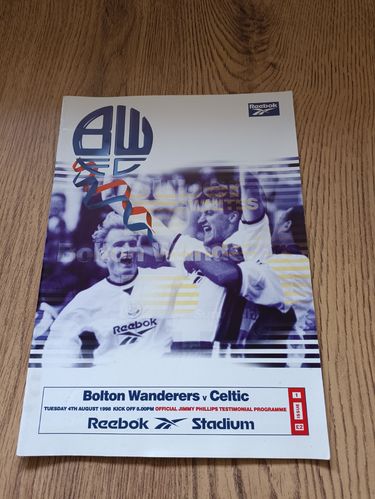 Bolton Wanderers v Celtic 1998 Jimmy Phillips Testimonial Football Programme