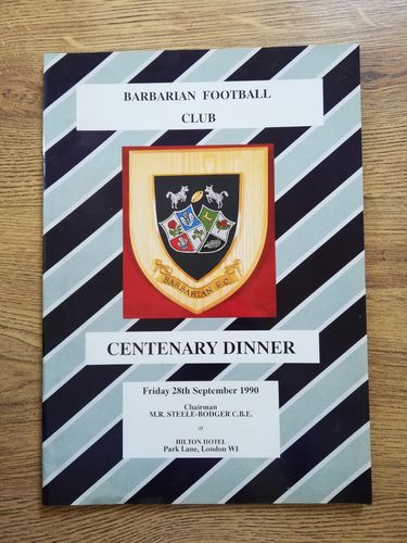 Barbarians 1990 Centenary Rugby Dinner Menu Brochure
