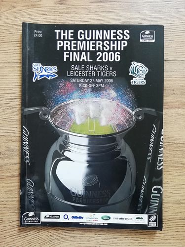 Sale v Leicester May 2006 Premiership Final Rugby Programme