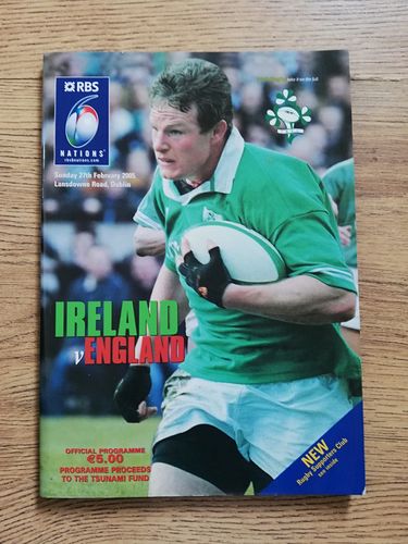 Ireland v England 2005 Rugby Programme