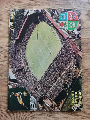 South Africa v British Lions 4th Test 1974 Rugby Programme