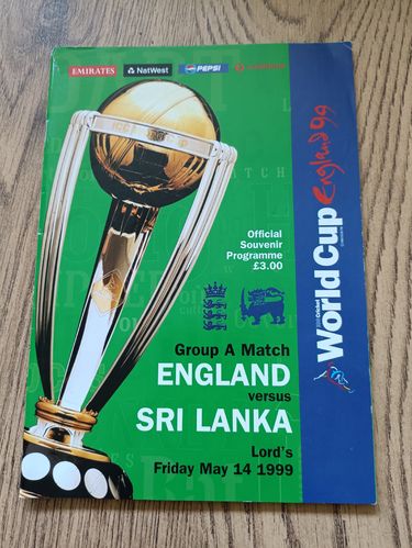 England v Sri Lanka 1999 Cricket World Cup Programme