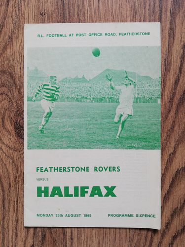 Featherstone Rovers v Halifax Aug 1969 Rugby League Programme