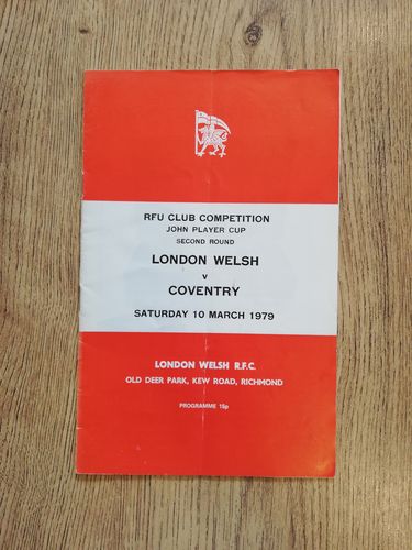 London Welsh v Coventry Mar 1979 John Player Cup