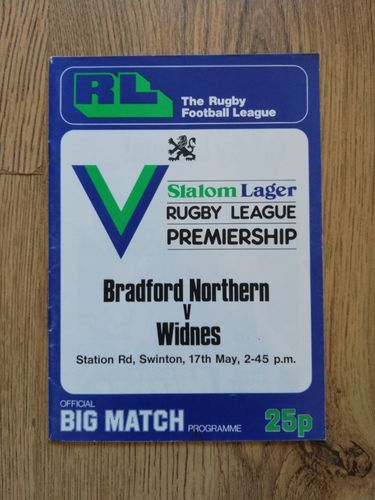 Bradford Northern v Widnes 1980 Premiership Final Rugby League Programme