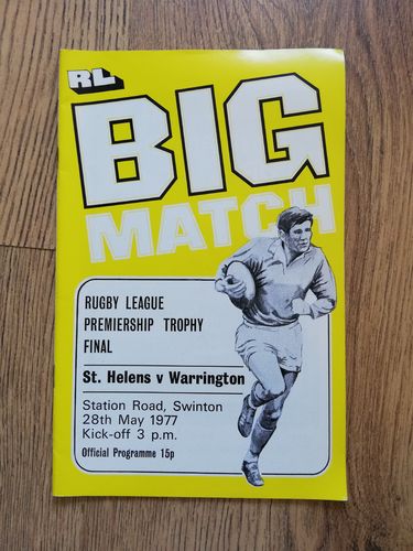 St Helens v Warrington May 1977 Premiership Trophy Final Rugby League Programme