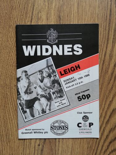 Widnes v Leigh Jan 1988 Rugby League Programme