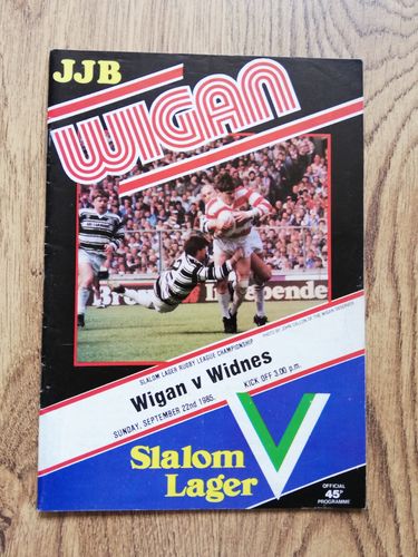 Wigan v Widnes Sept 1985 Rugby League Programme