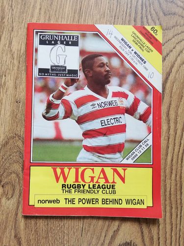 Wigan v Widnes Oct 1988 Lancashire Cup Semi-Final Rugby League Programme