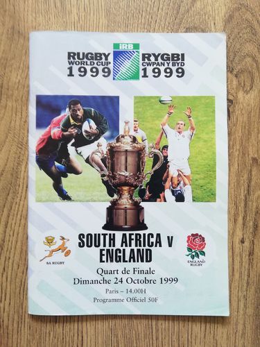 South Africa v England 1999 Rugby World Cup Quarter-Final Programme
