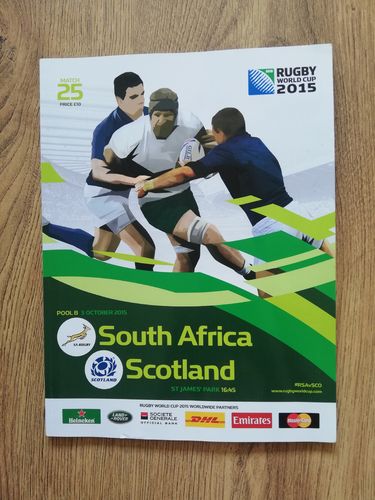 South Africa v Scotland 2015 Pool B Rugby World Cup Programme
