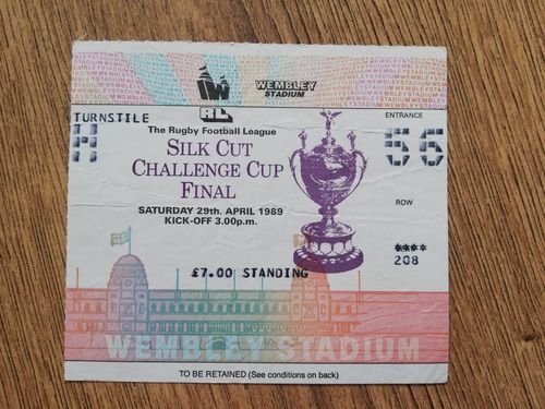 Wigan v St Helens 1989 Challenge Cup Final Rugby League Ticket