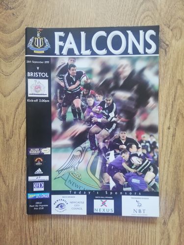 Newcastle Falcons v Bristol Sept 1999 Rugby Programme