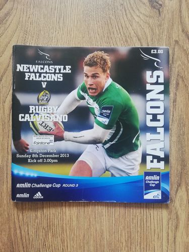 Newcastle Falcons v Rugby Calvisano Dec 2013 Amlin Challenge Cup Rugby Programme