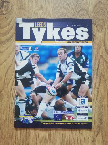Leeds Tykes v Leicester Tigers Oct 2003 Rugby Programme