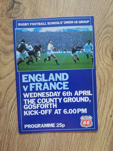 England Schools v France Schools (18 Group) Apr 1983 Rugby Programme