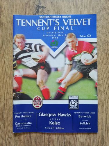 Glasgow Hawks v Kelso May 1998 Tennent's Scottish Cup Final Rugby Programme