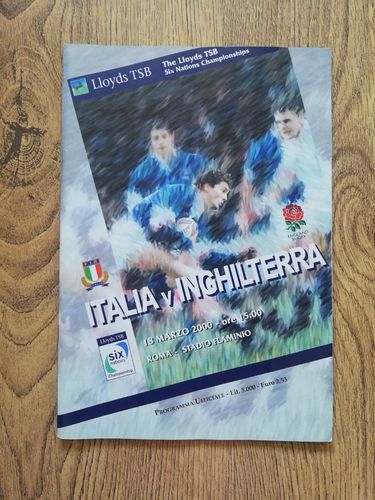Italy v England 2000 Rugby Programme