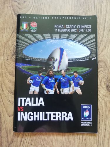 Italy v England 2012 Rugby Programme