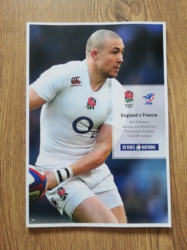 England v France March 2015 Rugby Programme