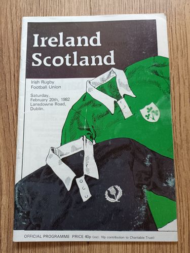 Ireland v Scotland Feb 1982 Rugby Programme
