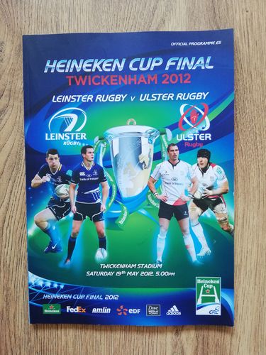 Leinster v Ulster 2012 Heineken Cup Final Rugby Programme