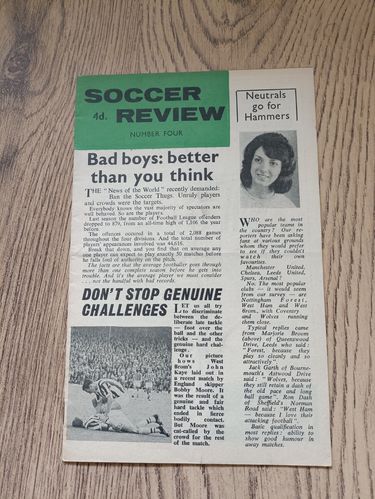 ' Soccer Review ' No 4 1965 Football Magazine